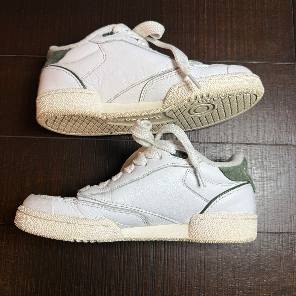 Reebok Club C 85 Sneakers Shoes Chalk Glen Green Suede‎ White Leather Mens 6 - Picture 5 of 10